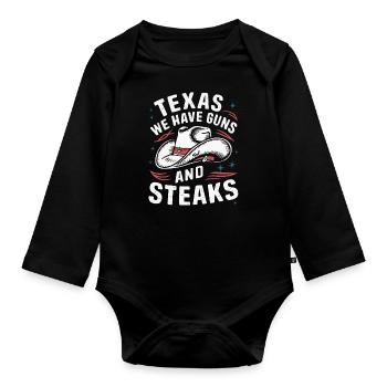 Texas State Texans Texas - Organic Longsleeve Baby Bodysuit - black - Front
