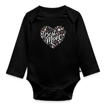 Maman Maman Fête des Mères Famille - Body Bébé bio manches longues - noir - Devant