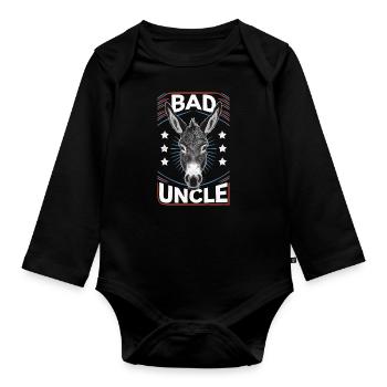 Uncle Fmilie Great-Uncle Uncle - Organic Longsleeve Baby Bodysuit - black - Front
