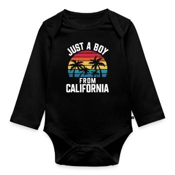 Californie États-Unis Amérique - Body Bébé bio manches longues - noir - Devant
