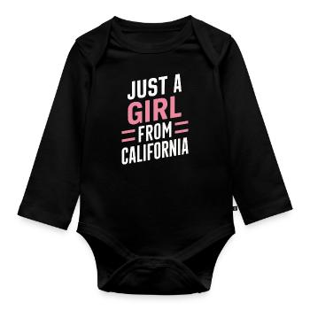 Californie États-Unis Amérique - Body Bébé bio manches longues - noir - Devant