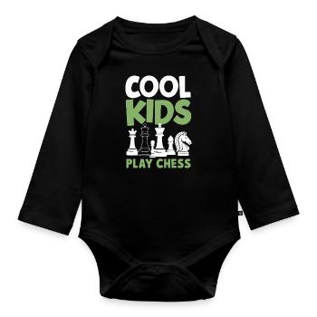 Chess Chess Player - Organic Longsleeve Baby Bodysuit - black - Front