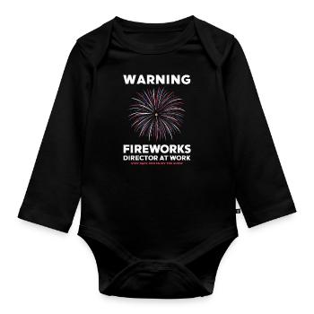 Pyrotechniker Feuerwerk Pyrotechnik - Baby Bio-Langarm-Body - Schwarz - Vorne