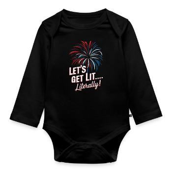 Pyrotechniker Feuerwerk Pyrotechnik - Baby Bio-Langarm-Body - Schwarz - Vorne