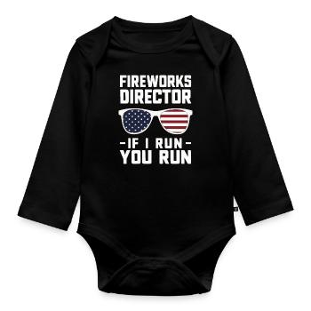 Pyrotechniker Feuerwerk Pyrotechnik - Baby Bio-Langarm-Body - Schwarz - Vorne