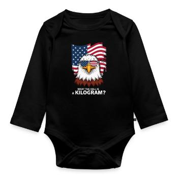 Funny, sarcasm, sarcastic humor, irony - Organic Longsleeve Baby Bodysuit - black - Front