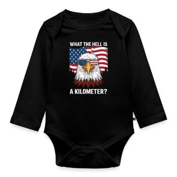 Funny, sarcasm, sarcastic humor, irony - Organic Longsleeve Baby Bodysuit - black - Front