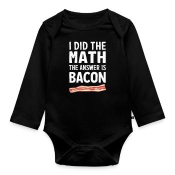 Bacon Frühstück Speck - Baby Bio-Langarm-Body - Schwarz - Vorne