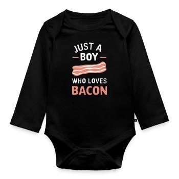 Bacon Frühstück Speck - Baby Bio-Langarm-Body - Schwarz - Vorne