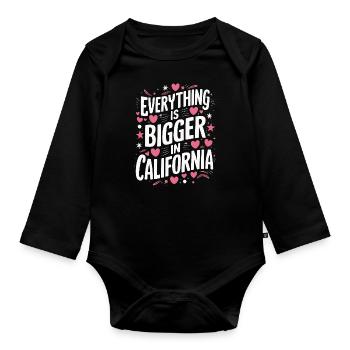 Californie États-Unis Amérique - Body Bébé bio manches longues - noir - Devant