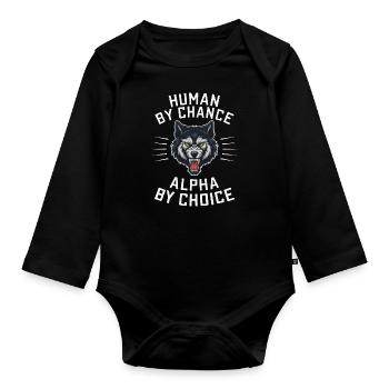Wolf Wölfe Tier Jaulen - Baby Bio-Langarm-Body - Schwarz - Vorne