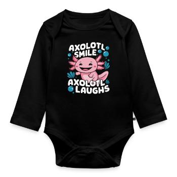 Poisson axolotl - Body Bébé bio manches longues - noir - Devant
