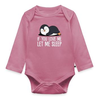 Pinguin Pinguine Tier - Baby Bio-Langarm-Body - Mauve - Vorne