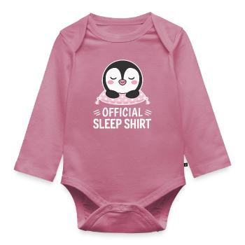 Pinguin Pinguine Tier - Baby Bio-Langarm-Body - Mauve - Vorne