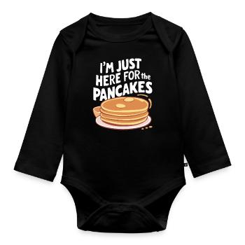 Pancakes Breakfast Food Pancake - Organic Longsleeve Baby Bodysuit - black - Front