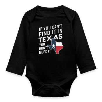Texas State Texans Texas - Organic Longsleeve Baby Bodysuit - black - Front