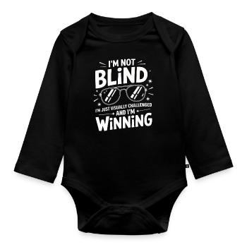 Blinde Blindheit Sehbehinderte Menschen - Baby Bio-Langarm-Body - Schwarz - Vorne