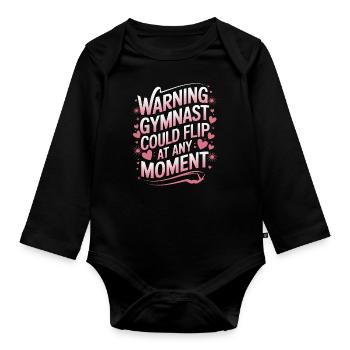 Turnen Turner Gymnastik - Baby Bio-Langarm-Body - Schwarz - Vorne