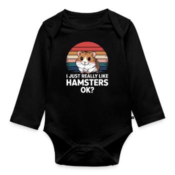 Hamster - Baby Bio-Langarm-Body - Schwarz - Vorne