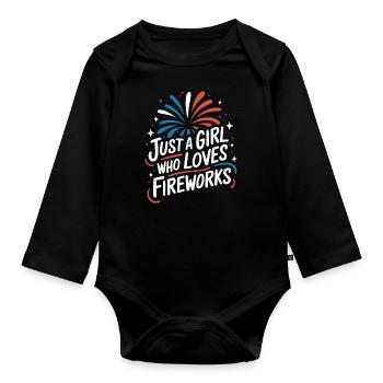 Pyrotechniker Feuerwerk Pyrotechnik - Baby Bio-Langarm-Body - Schwarz - Vorne