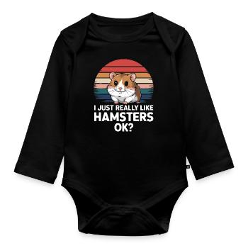 Hamster - Baby Bio-Langarm-Body - Schwarz - Vorne