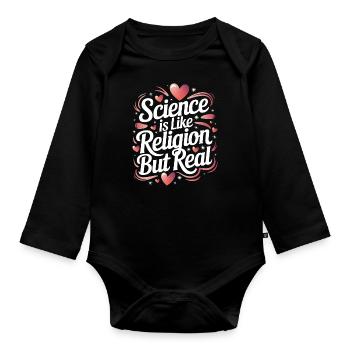 Atheism, Atheist, Anti-Religion, Agnostic - Organic Longsleeve Baby Bodysuit - black - Front