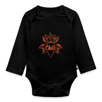 Chil, relax, - Baby Bio-Langarm-Body - Schwarz - Vorne