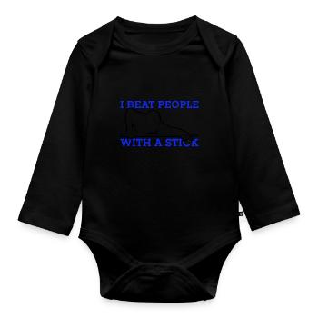 I Beat People With A Stick Billiards Ball Pool - Baby Bio-Langarm-Body - Schwarz - Vorne