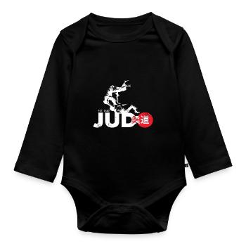 Judo - Baby Bio-Langarm-Body - Schwarz - Vorne
