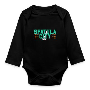 Spatula City Chef Food Professional Baker - Organic Longsleeve Baby Bodysuit - black - Front