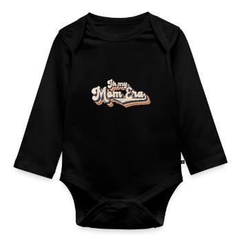 Retro In My Mom Era - Baby Bio-Langarm-Body - Schwarz - Vorne