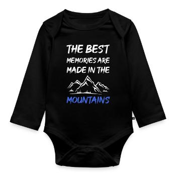 made in the the best memories are made in the moun - Organic Longsleeve Baby Bodysuit - black - Front
