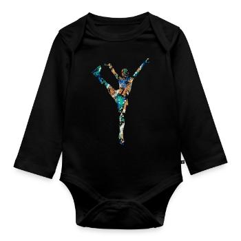 Figure skating - Organic Longsleeve Baby Bodysuit - black - Front