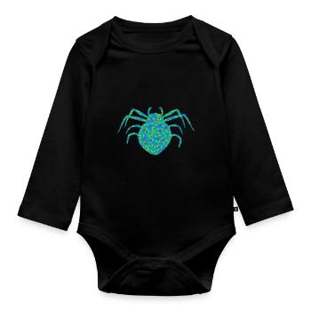 spider animal crawling phobia - Organic Longsleeve Baby Bodysuit - black - Front
