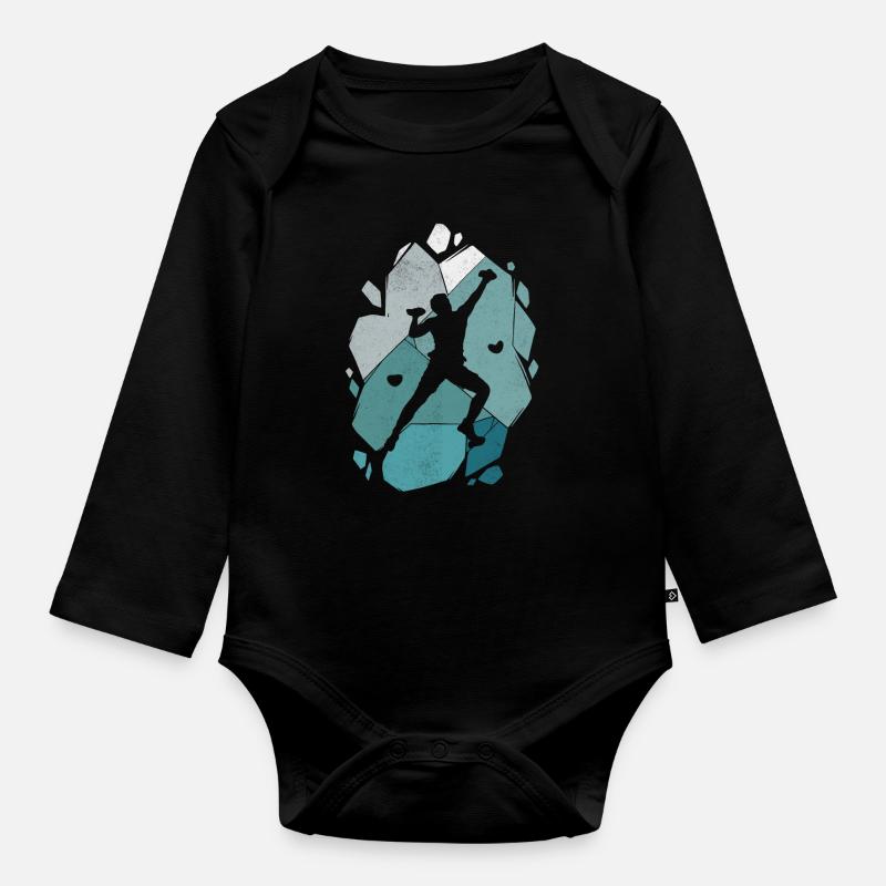 Escalade Escalade Escalade Alpinistes Boulder - Body Bébé bio manches longues - noir