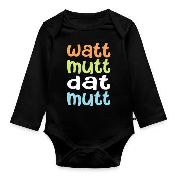 Watt mutt dat mutt - Baby Bio-Langarm-Body - Schwarz - Vorne