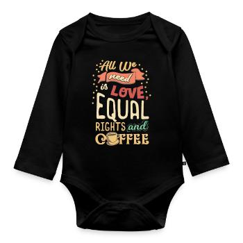 LGBTLGBTQ Rainbow Gay Lesbian Gift - Organic Longsleeve Baby Bodysuit - black - Front
