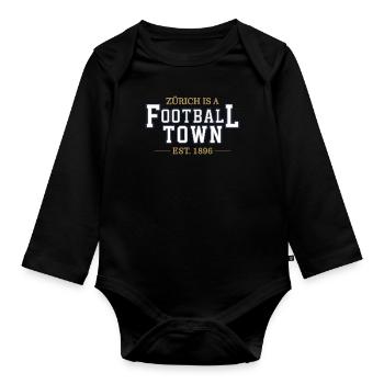 Züri - Organic Longsleeve Baby Bodysuit - black - Front