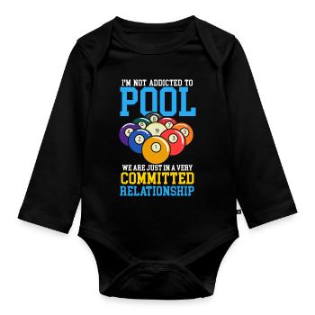 Joueur de billard Cue Sports Billard - Body Bébé bio manches longues - noir - Devant