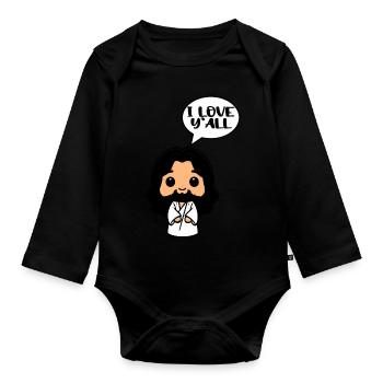 Niedliche Jesus Kawaii Geschenk Christliches Mädchen - Baby Bio-Langarm-Body - Schwarz - Vorne