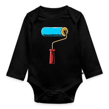 Maler - Baby Bio-Langarm-Body - Schwarz - Vorne