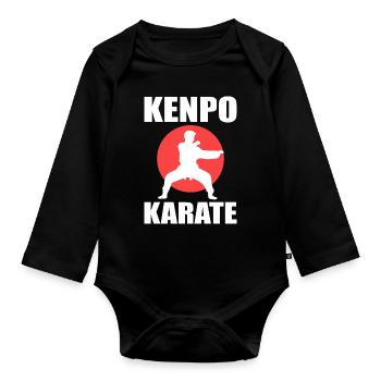 Karate Self-Defense Martial Arts - Organic Longsleeve Baby Bodysuit - black - Front