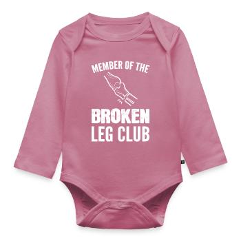 Broken leg - Organic Longsleeve Baby Bodysuit - mauve - Front
