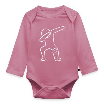 Broken leg - Organic Longsleeve Baby Bodysuit - mauve - Front