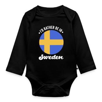 Schweden Schwedisch - Baby Bio-Langarm-Body - Schwarz - Vorne