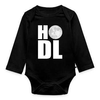 Bitcoin Hodl - Body Bébé bio manches longues - noir - Devant