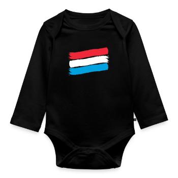 Drapeau luxembourgeois Drapeau luxembourgeois Accueil - Body Bébé bio manches longues - noir - Devant