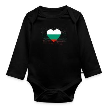 Drapeau bulgare Drapeau bulgare Sables d’or - Body Bébé bio manches longues - noir - Devant