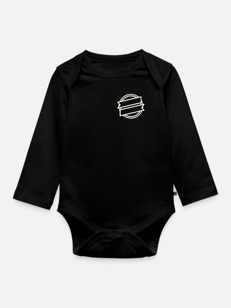 Logo - Kreis Logo - Baby Bio-Langarm-Body - Schwarz