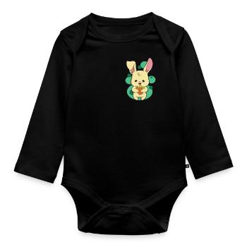 Hase - Baby Bio-Langarm-Body - Schwarz - Vorne